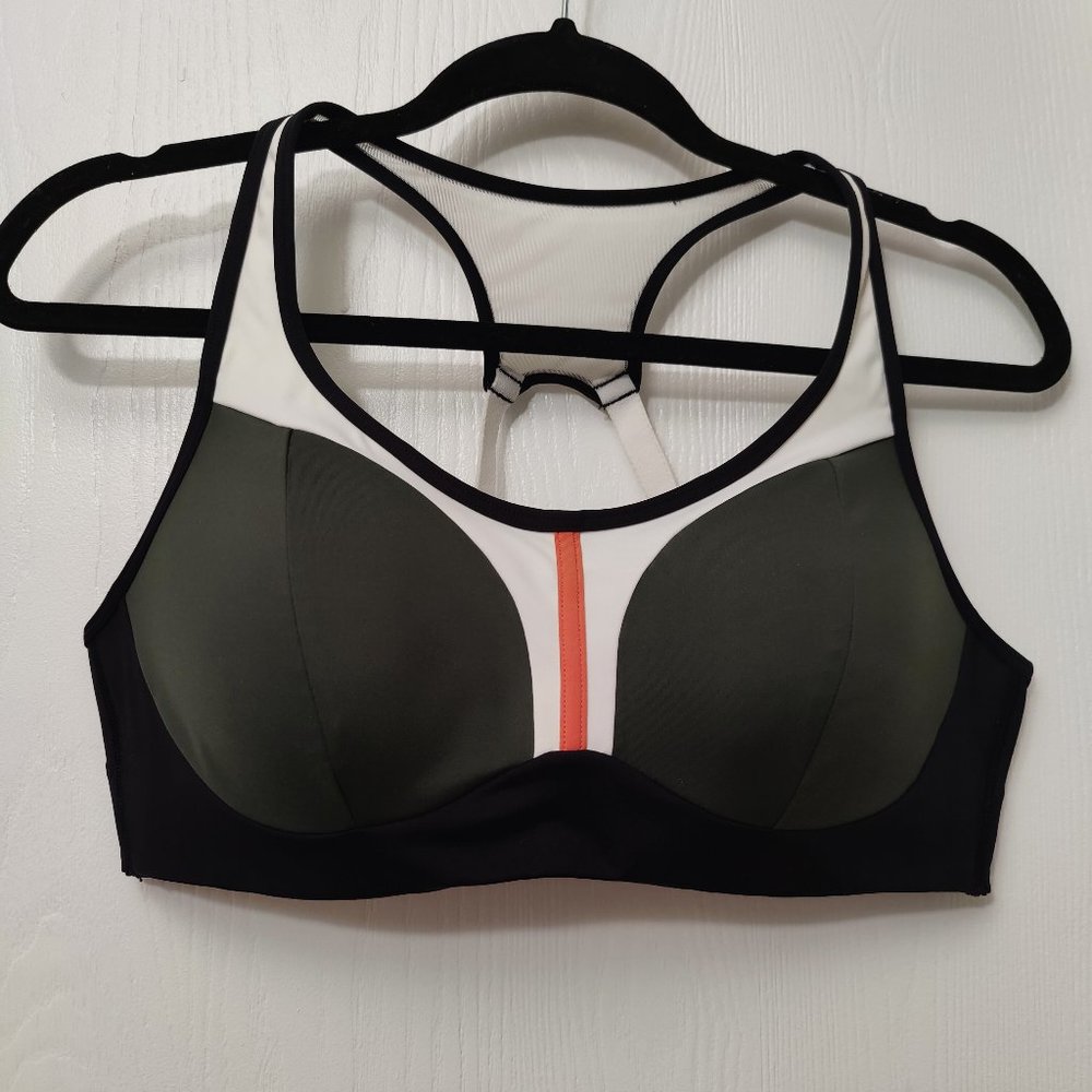 Olive and Peach Block Adjustable Bra